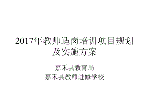 2017年教师适岗培训项目规划及实施方案.pptx