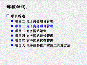 《电子商务项目管理实训（第二版）》课件项目二 电子商务项目管理.ppt