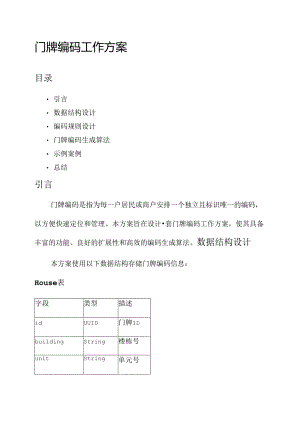 门牌编码工作方案.docx