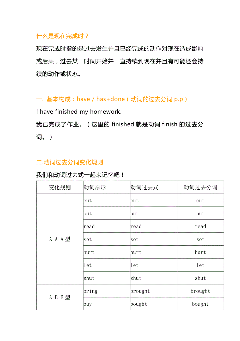 小学英语语法专题：时态的分类（现在完成时的构成和不同人称的用法）.docx_第1页