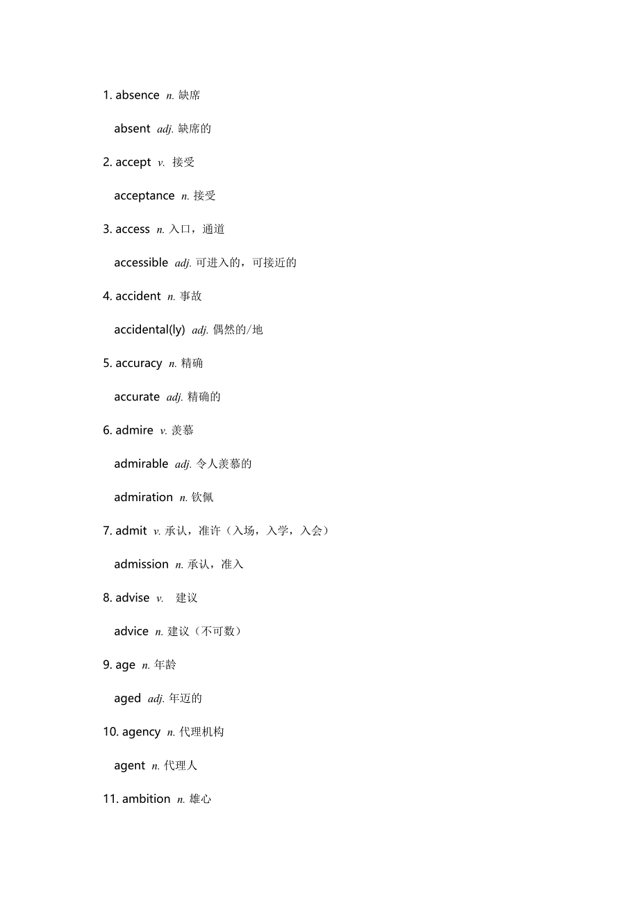 高中英语考试高质量词性转换总结.docx_第1页