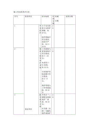 施工用电检查评分表.docx