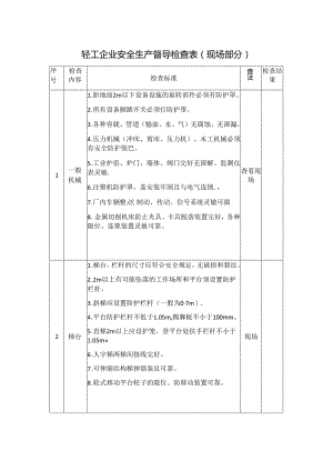 轻工企业安全生产督导检查表.docx